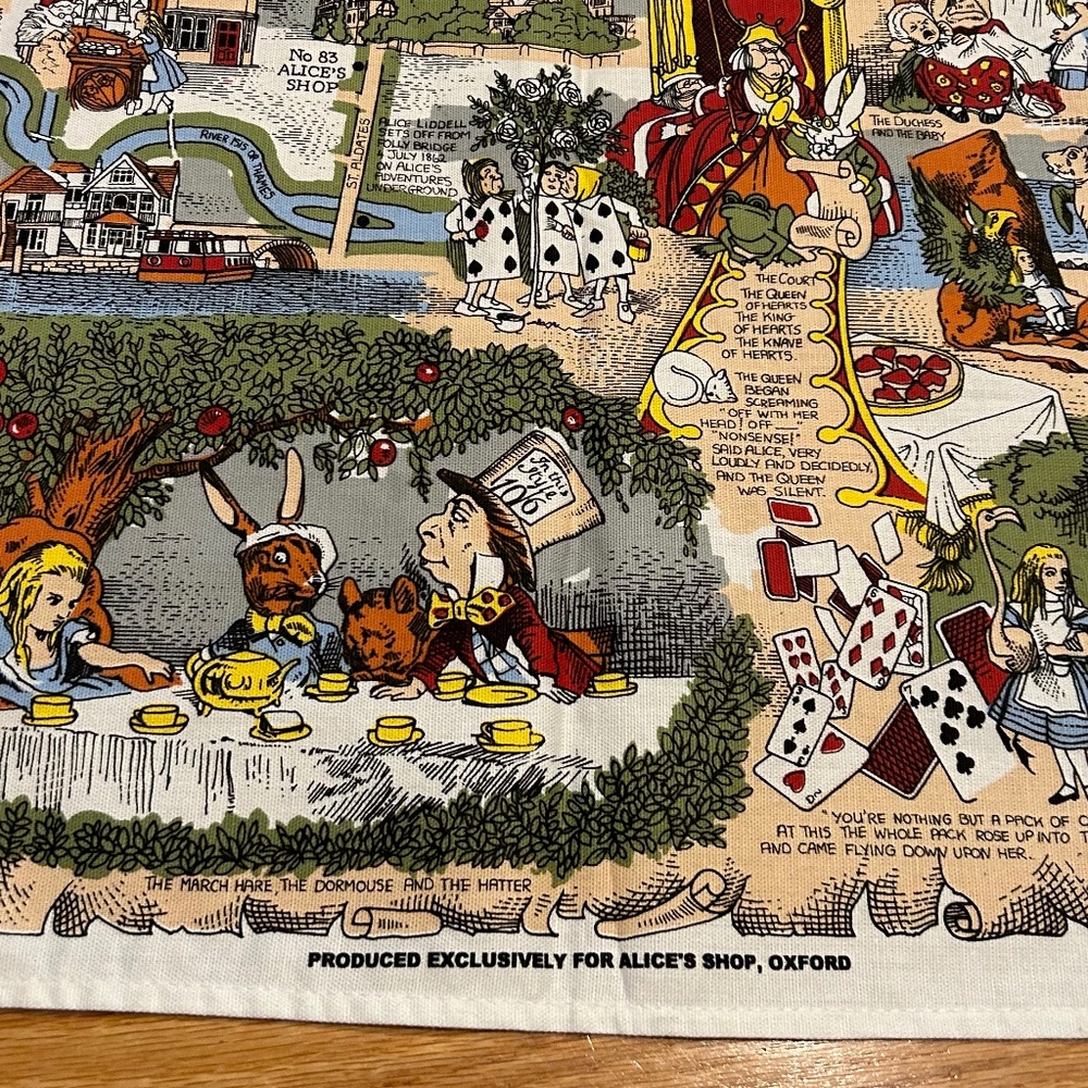 NWOT Alice's Shop Tea Towel - Alice in Wonderland Oxford Trail - Picture 4 of 6